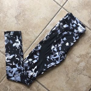 Black and White Leggings with Mesh